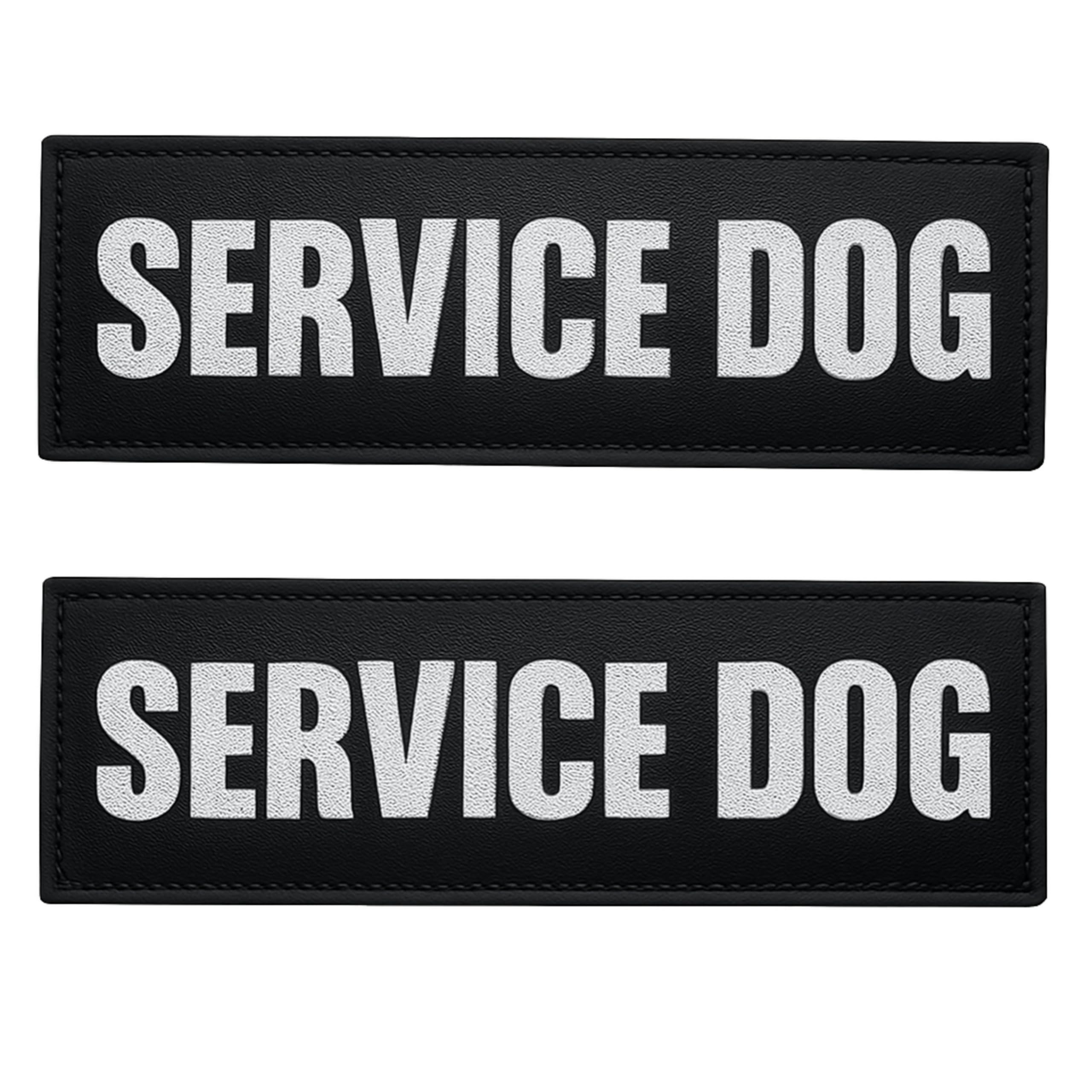 Parche reflectivo ALBCORP para perro de servicio, mejora la visibilidad nocturna.