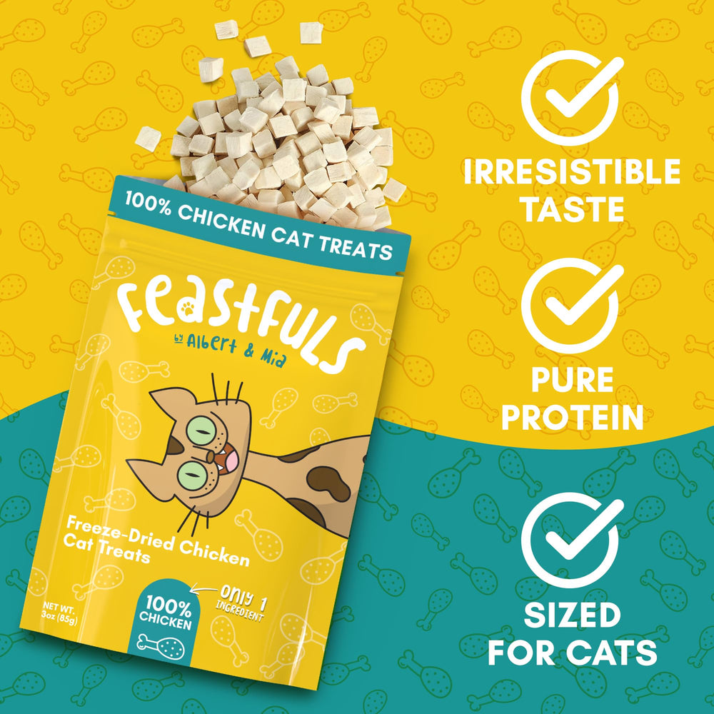 ALBERT & MIA Feastfuls: textura suave, apta para dientes sensibles de gatos.