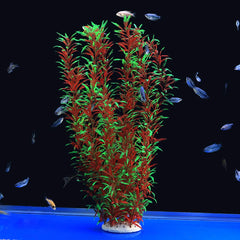 ALEGI plantas de acuario artificial grande 21 pulgadas en rojo y verde para realzar el acuario sin mantenimiento