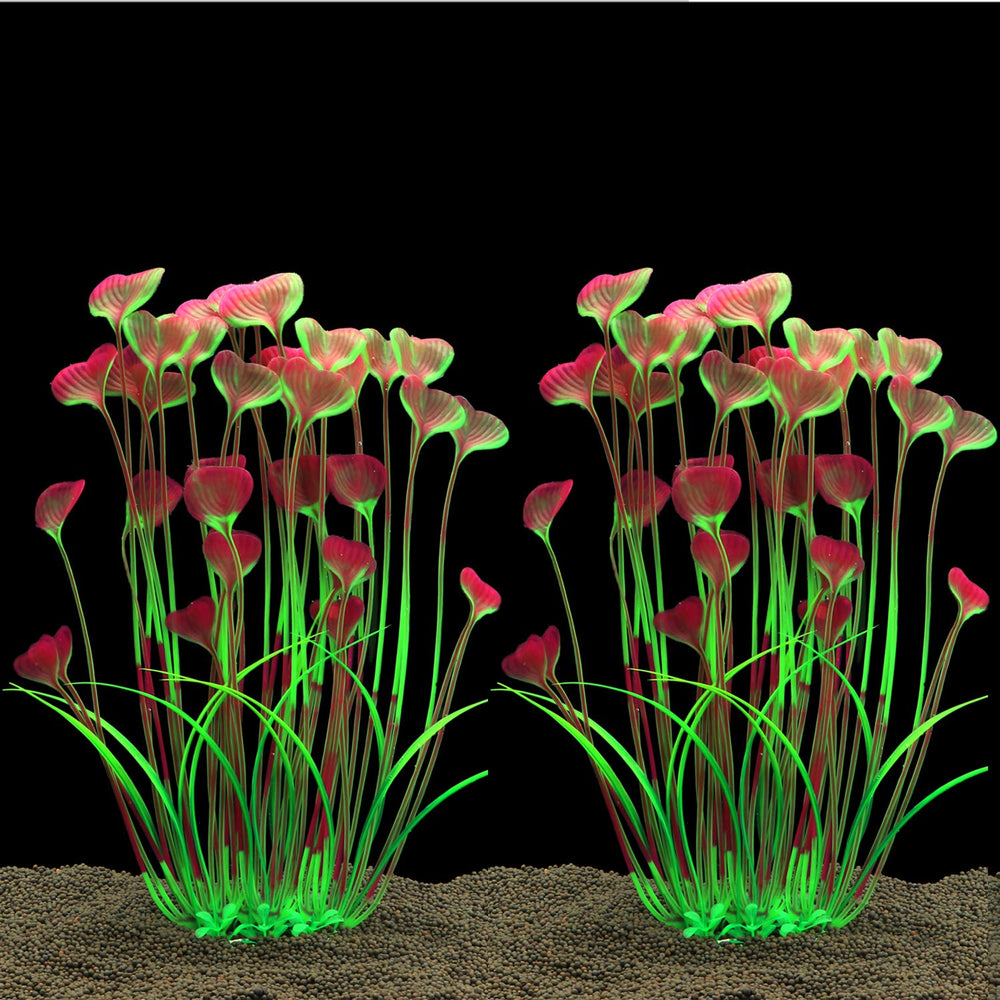 ALEGI plantas artificiales para acuario, 16 pulgadas, ofrecen refugio y color vibrante.