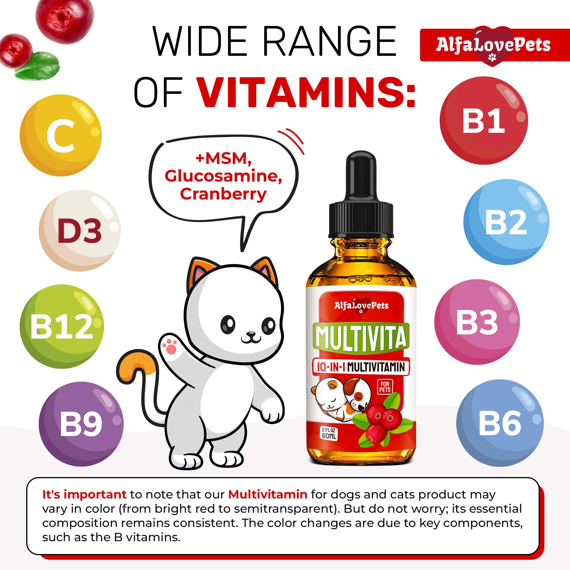 Etiqueta con sabor arándano de Alfa Love Pets para perros y gatos