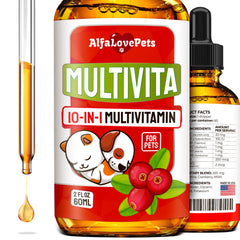 Alfa Love Pets multivitamínico líquido para perros y gatos en botella, cuidado diario