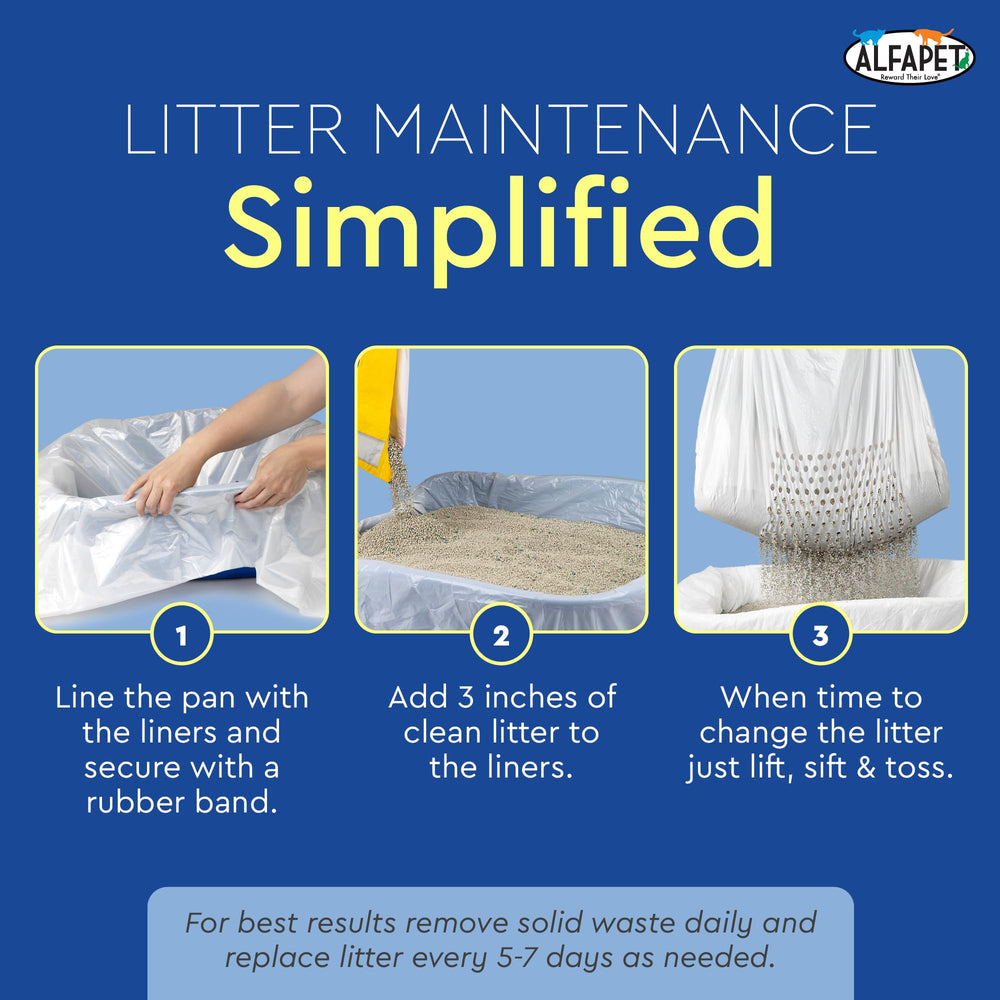 Capacidad de 30 lb en liners Alfapet para bandejas grandes