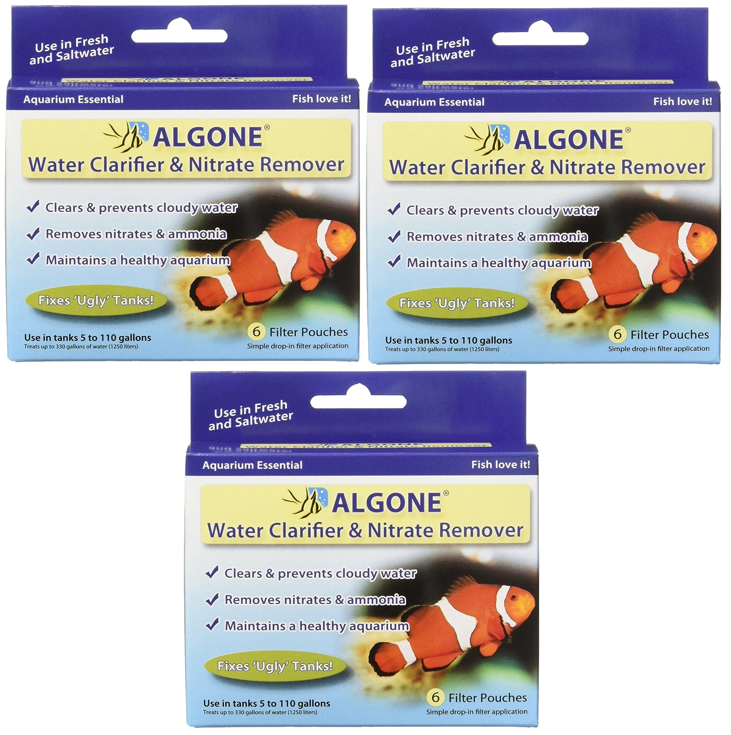 Algone clarificador de acuario con bolsas filtrantes para agua más clara