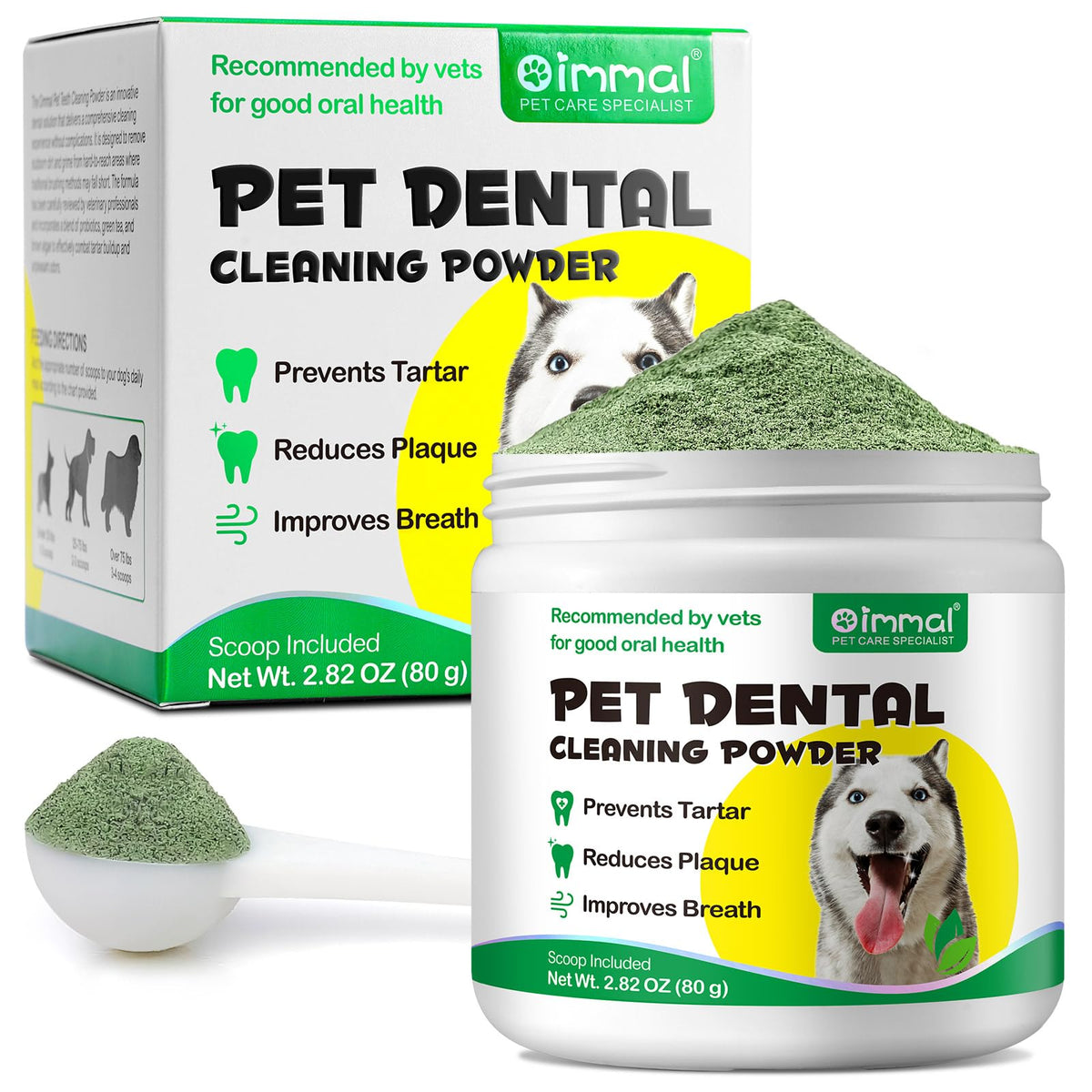 ALIVO polvo limpieza dental para perro en empaque, promueve higiene bucal.