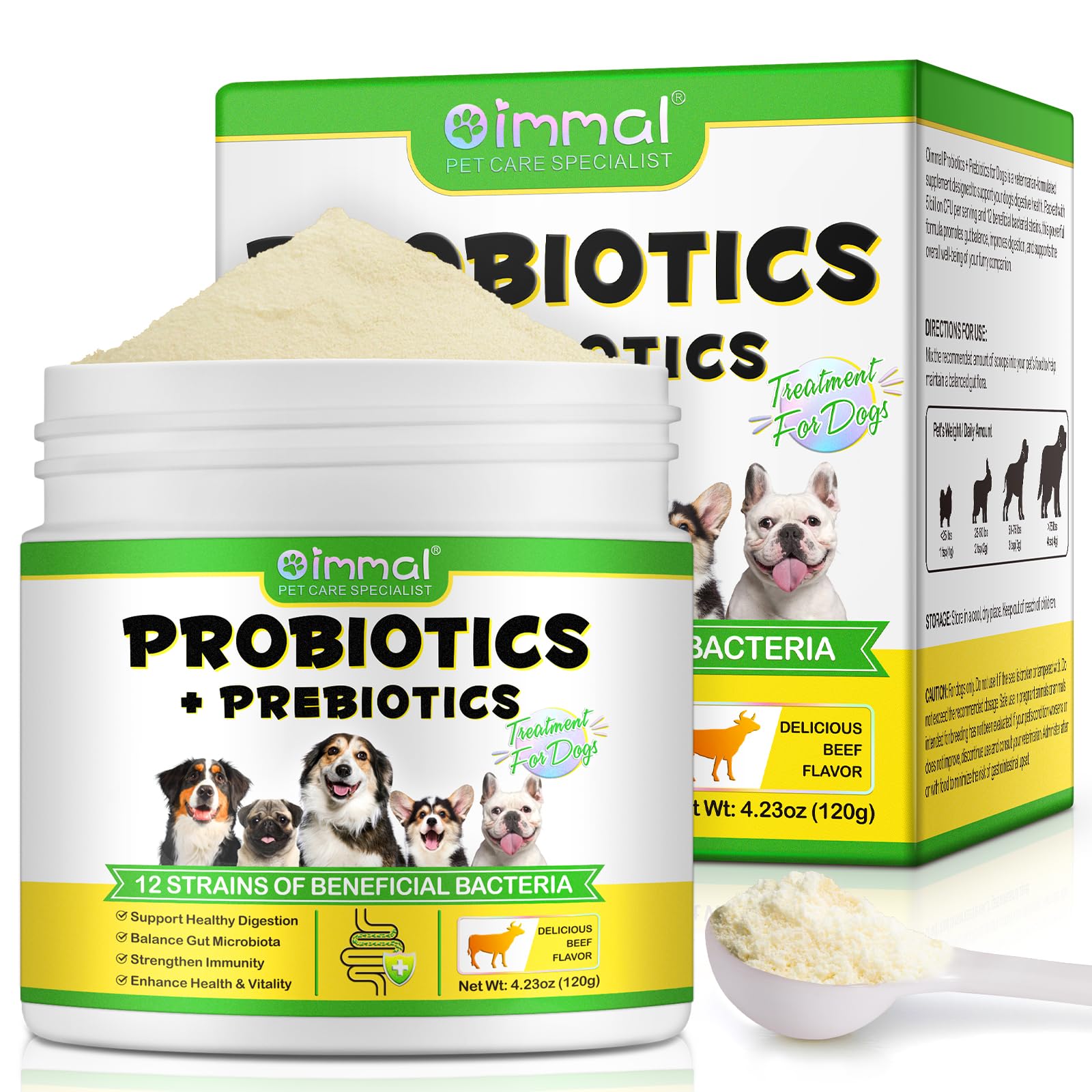 ALIVO Probiotics Polvo para perros en bote favorece la salud digestiva diaria.