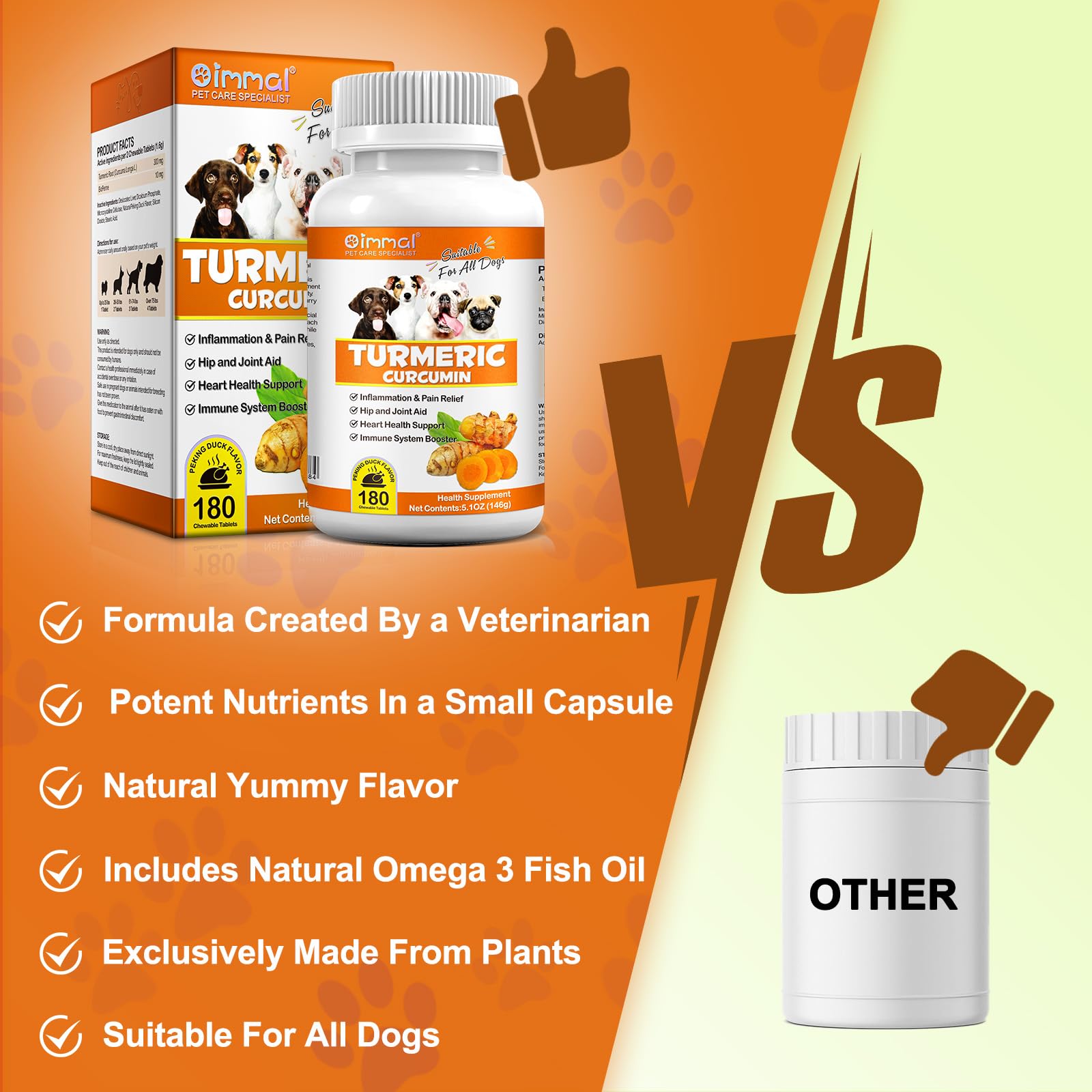 ALIVO Turmeric para perros, cuidado de articulaciones durante paseos y juegos.
