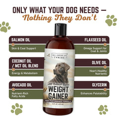 All American Canine aceite coco MCT para perros, apoyo nutricional líquido