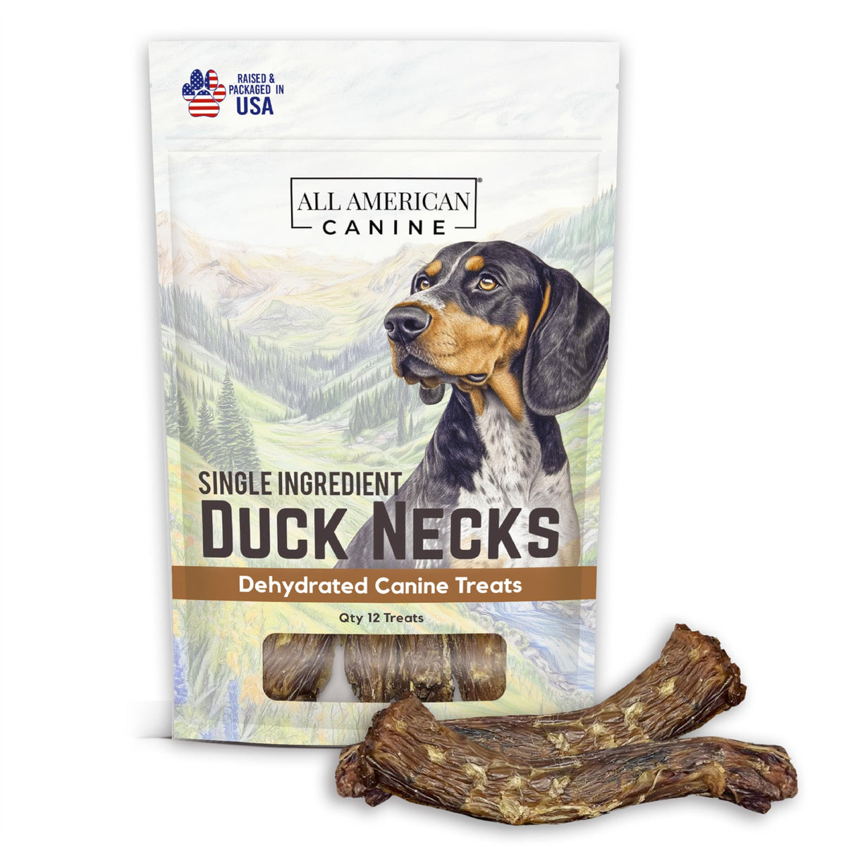 All American Canine cuello de pato seco para masticar y limpiar dientes