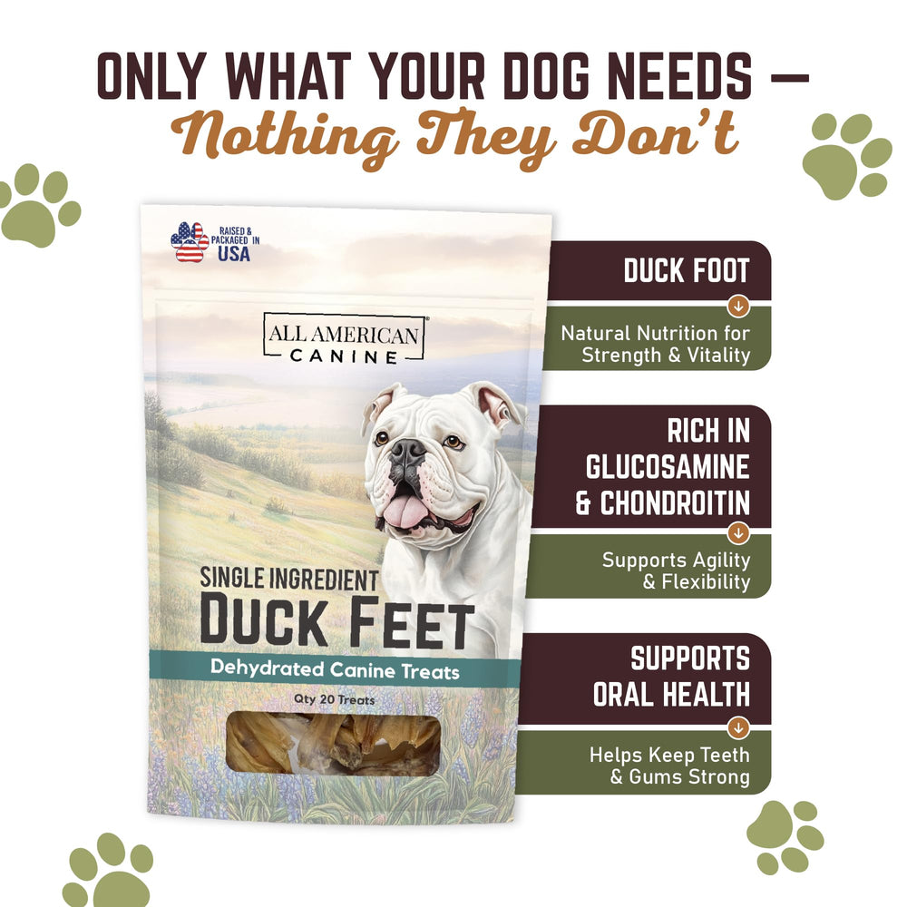 All American Canine deshidratacion de patitas para textura crujiente.