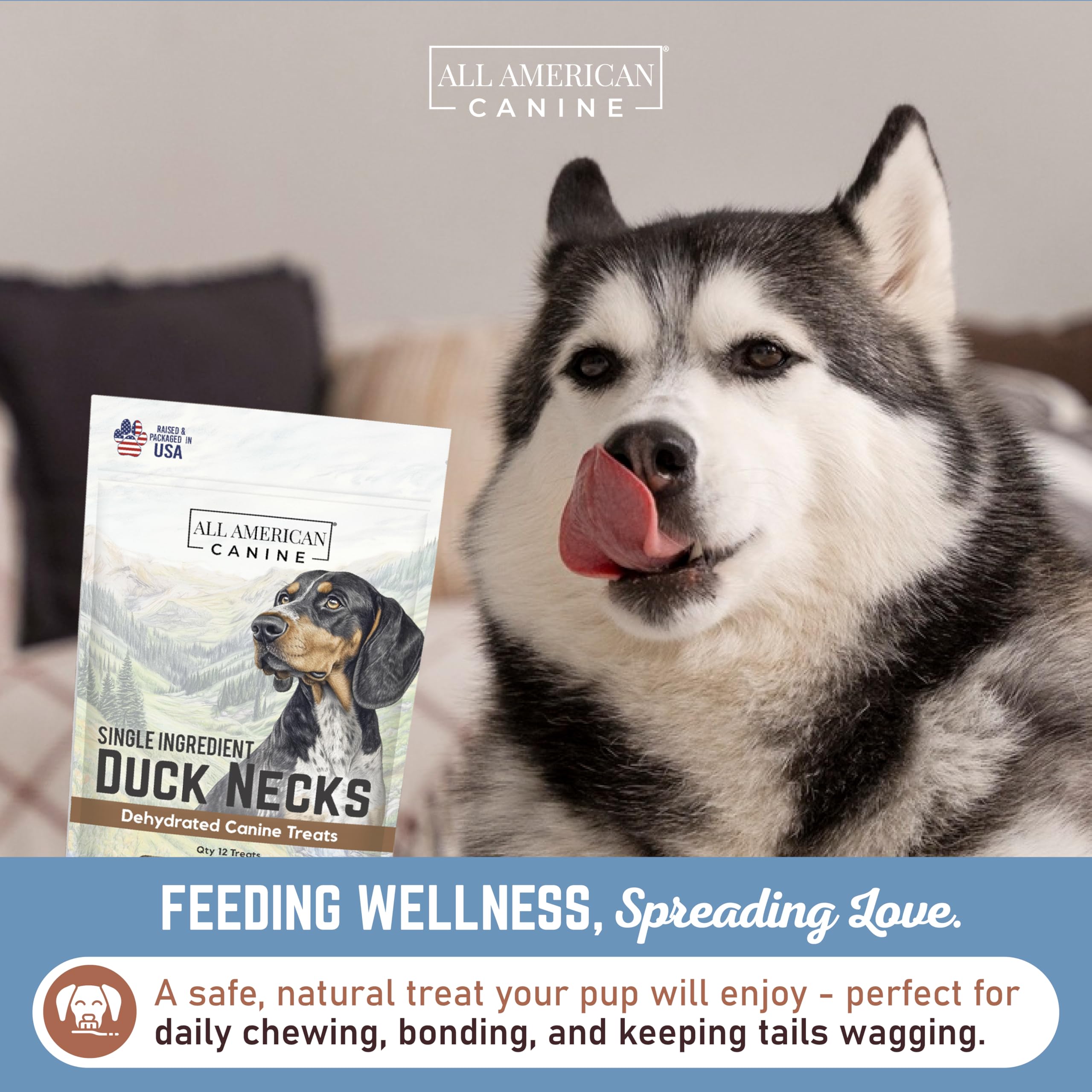 All American Canine sin conservantes artificiales, snack natural de pato