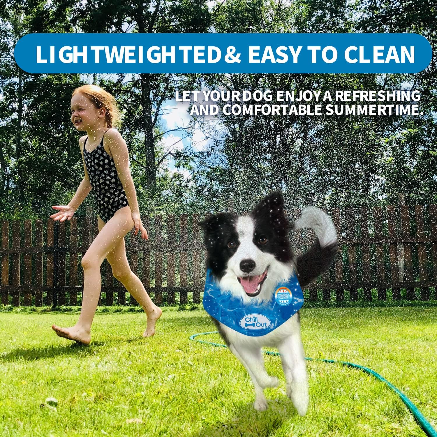 Rafraîchissement durable ALL FOR PAWS bandana bleu pour chien XL.
