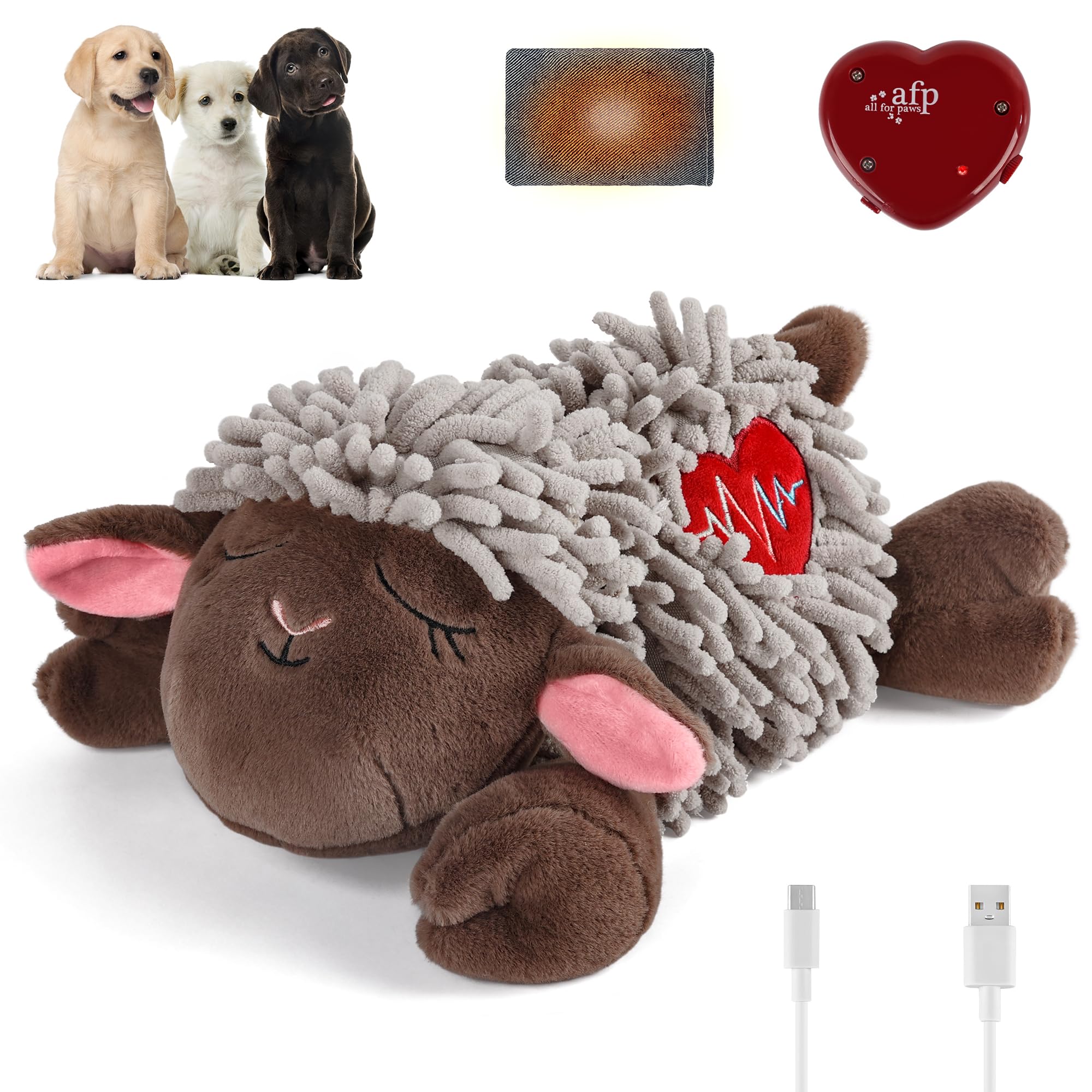 ALL FOR PAWS Heartbeat Toy con latido ajustable para calmar a tu perro