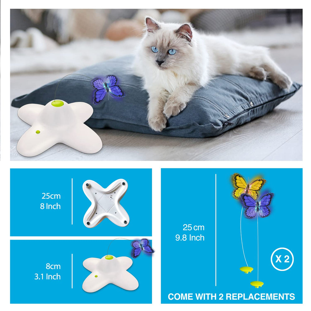 ALL FOR PAWS Mariposa para gatos inactivos, ayuda a activar su curiosidad.