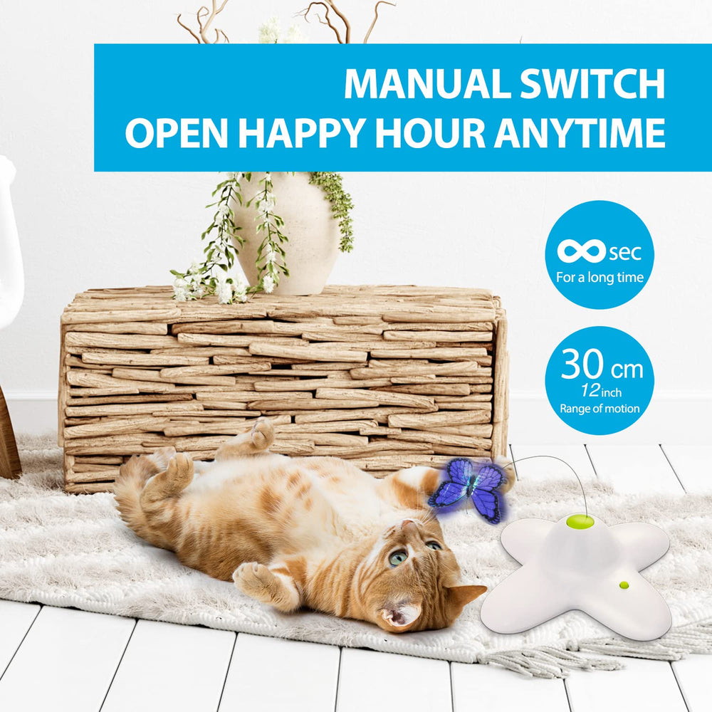 ALL FOR PAWS Señuelo mariposa 360, movimiento realista para estimular la caza.