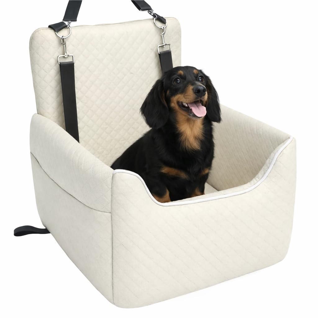 ALL GOOD PET SUPPLIES, asiento-coche-perro-pequeno-elevado para vista amplia y tranquilidad en viajes