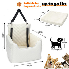 ALL GOOD PET SUPPLIES, dimensiones-asiento-perro-pequeno-mediano cabida ideal hasta 30 lb