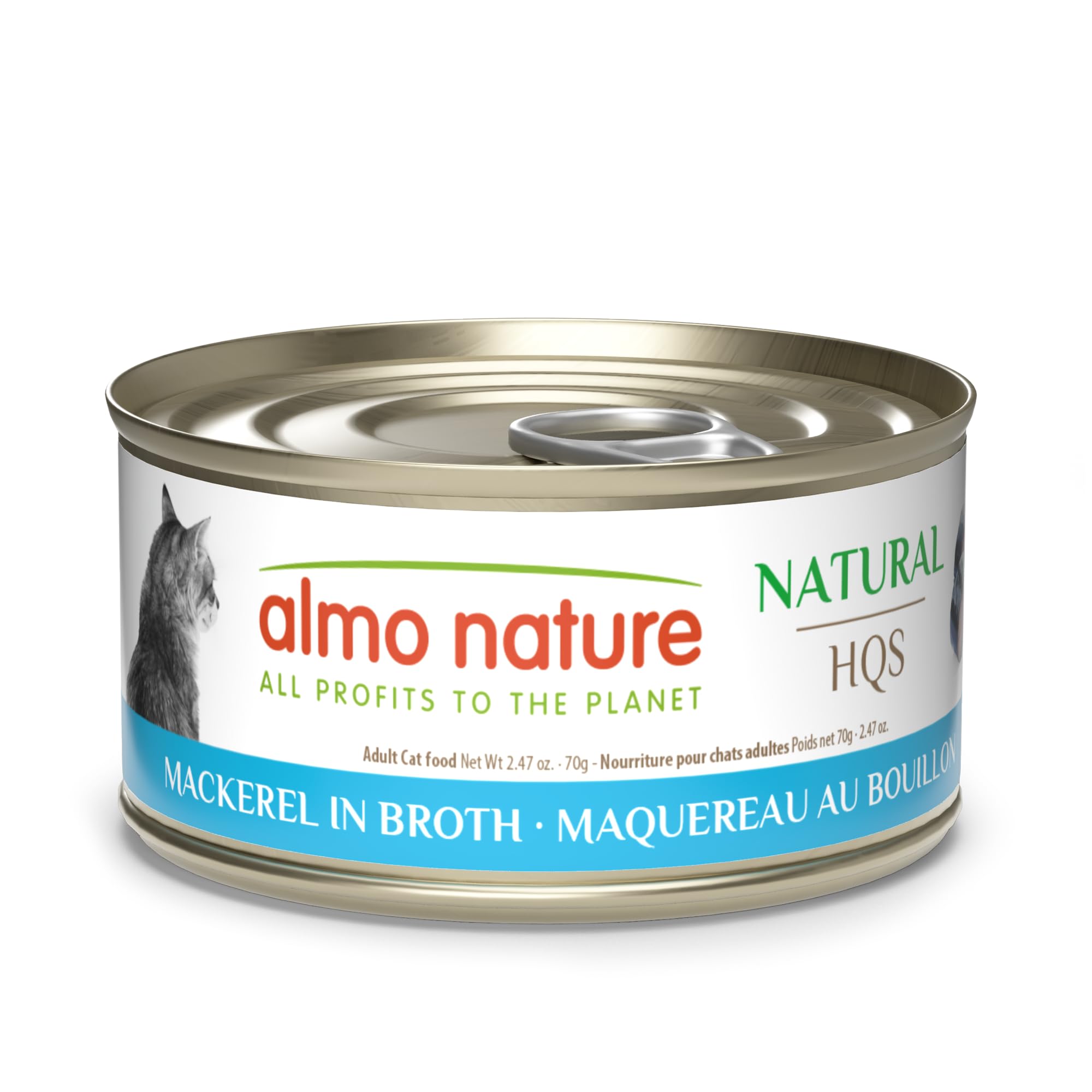Almo Nature HQS Natural caballa en caldo – lata: proteína sabrosa para una digestión suave.