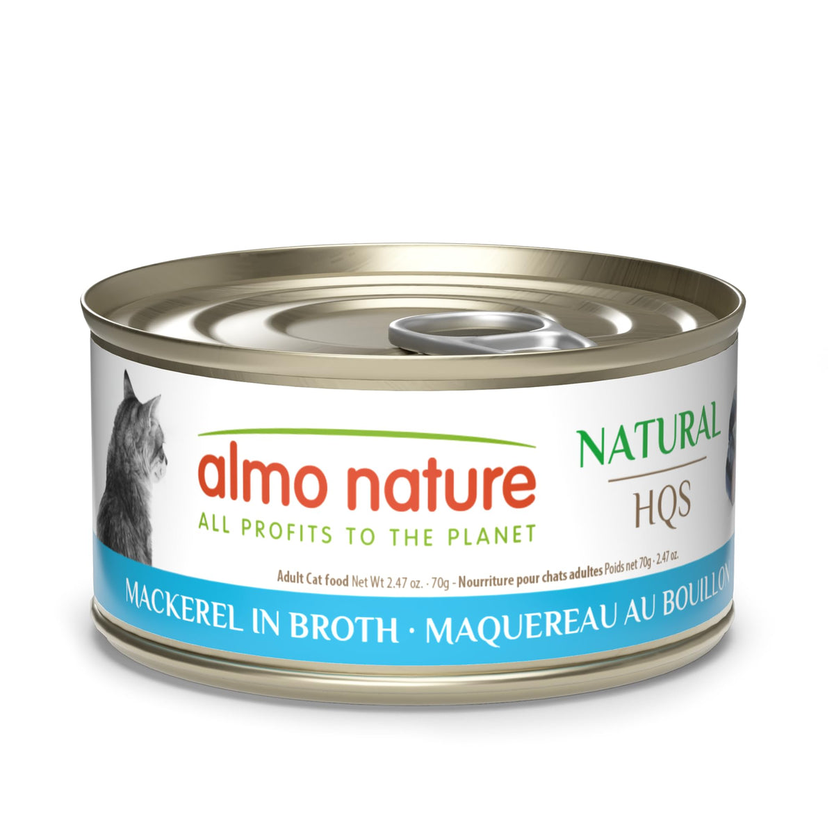 Almo Nature HQS Natural caballa en caldo – lata: proteína sabrosa para una digestión suave.