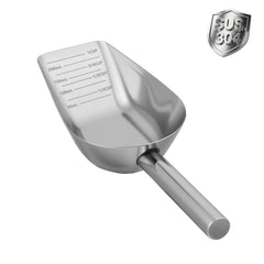 Cuchara medidora Aloxina para alimento de perros y gatos, precisión de 1 taza para porciones consistentes.