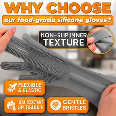 ALPENKOK guantes de lavado, cerdas suaves de 10 mm para limpieza profunda.