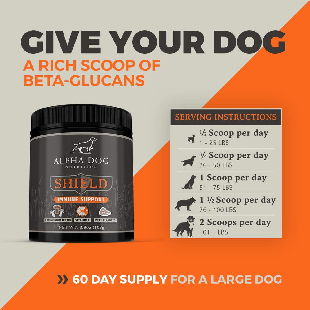 Shield Allergy de Alpha Dog Nutrition, presentación de 108 g, hasta 120 raciones para razas pequeñas.