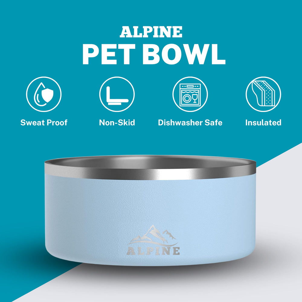 Alpine cuencos de acero inoxidable azul cielo, duraderos y seguros para mascotas.