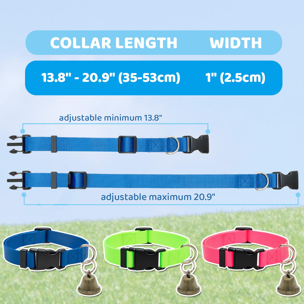 Collar ALUZAEMO para cabra con cascabel rosa ayuda a identificar rápidamente al animal.