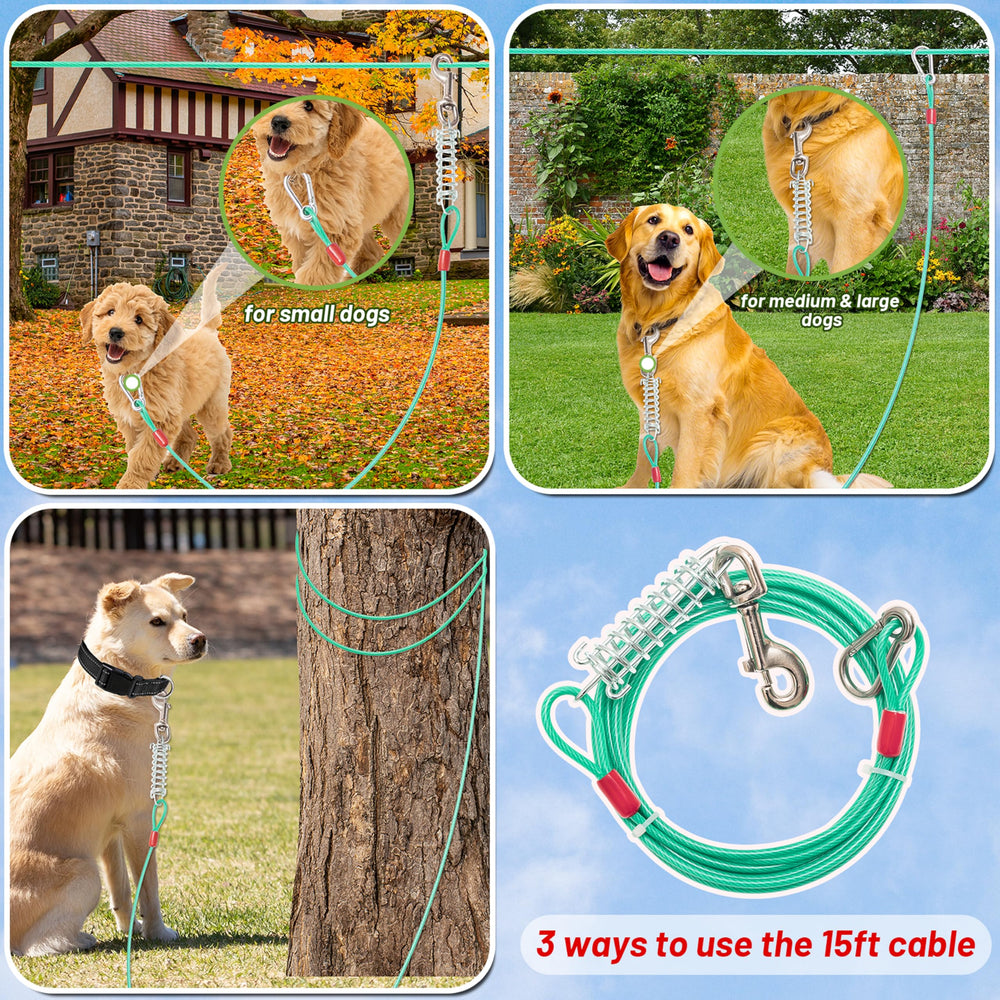 ALUZAEMO-instalacion-facil-cable-perro: montaje rápido en jardín o parque.