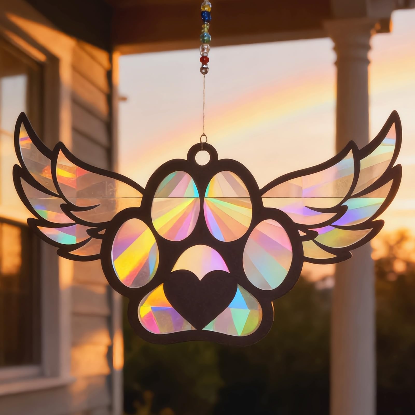 AlweizU Destello Luz Ventana: muestra el reflejo colorido cuando entra la luz.