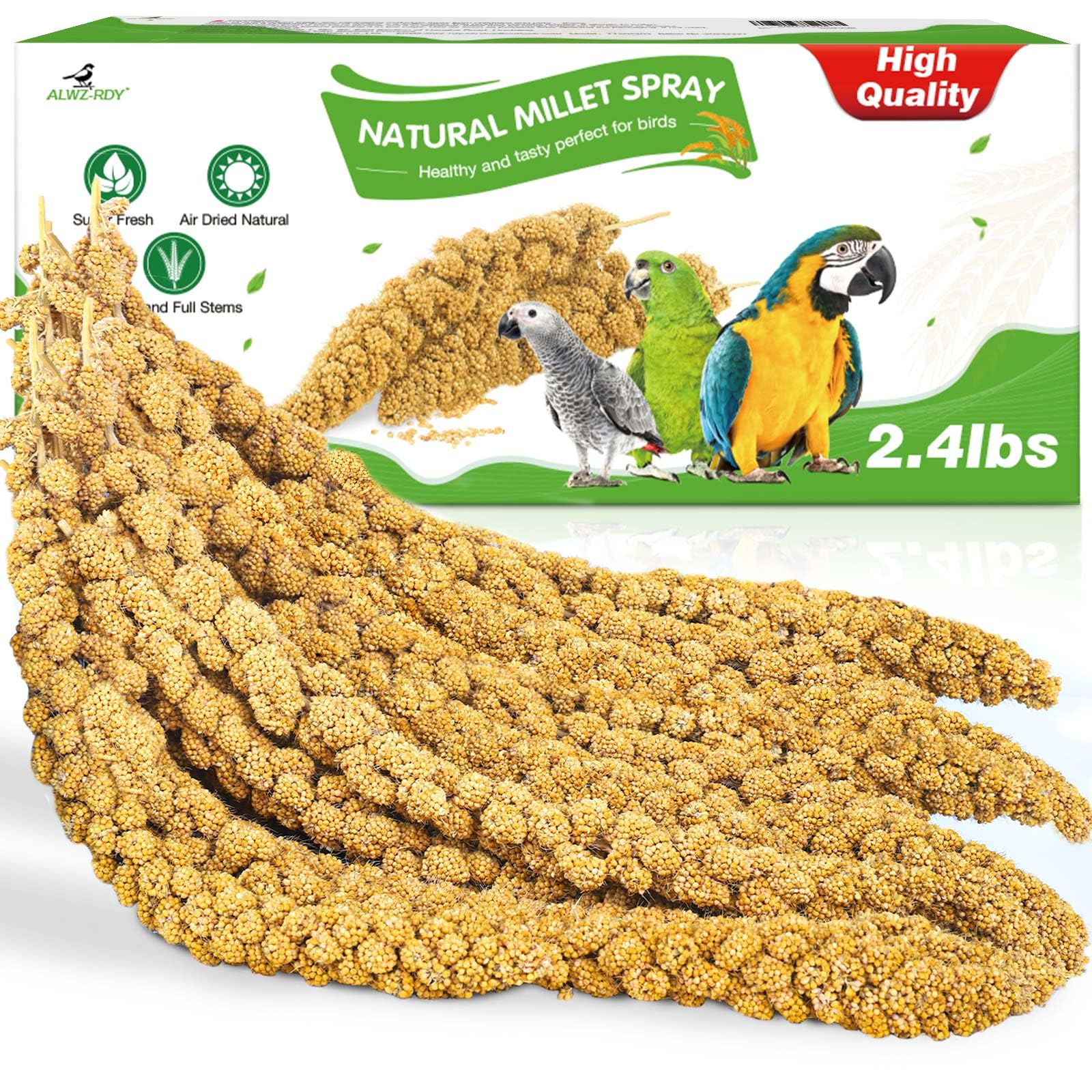 ALWZ-RDY mijo en espigas para aves, snack natural y equilibrado
