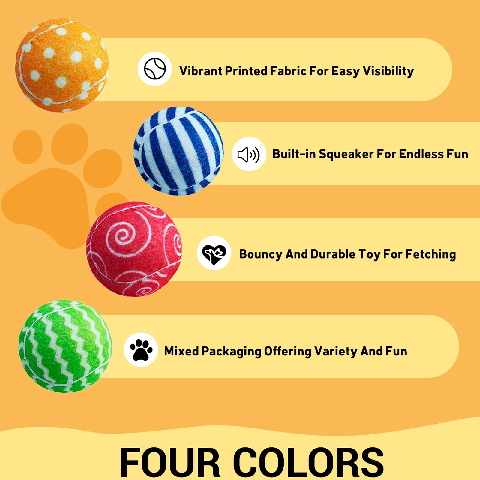 AMA SPORT pelotas de tenis para perros con colores brillantes, fácil localización.