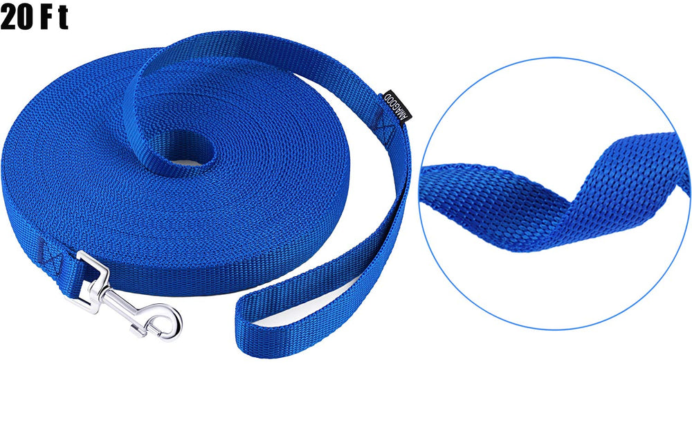 AmaGood cuerda de entrenamiento de memoria canina a distancia, 20 pies, color azul.