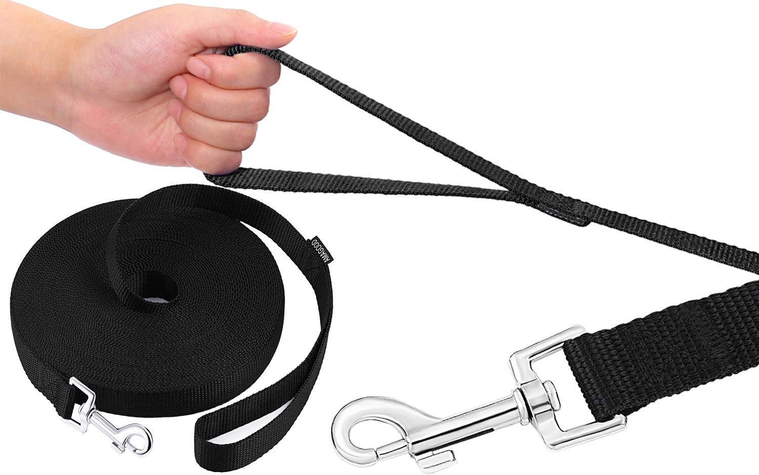 AMAGOOD cuerda larga para entrenamiento al aire libre, enfoque en recuerdo y obediencia.