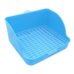 Caja Amakunft para jaula azul con rejilla que facilita la higiene de la mascota.