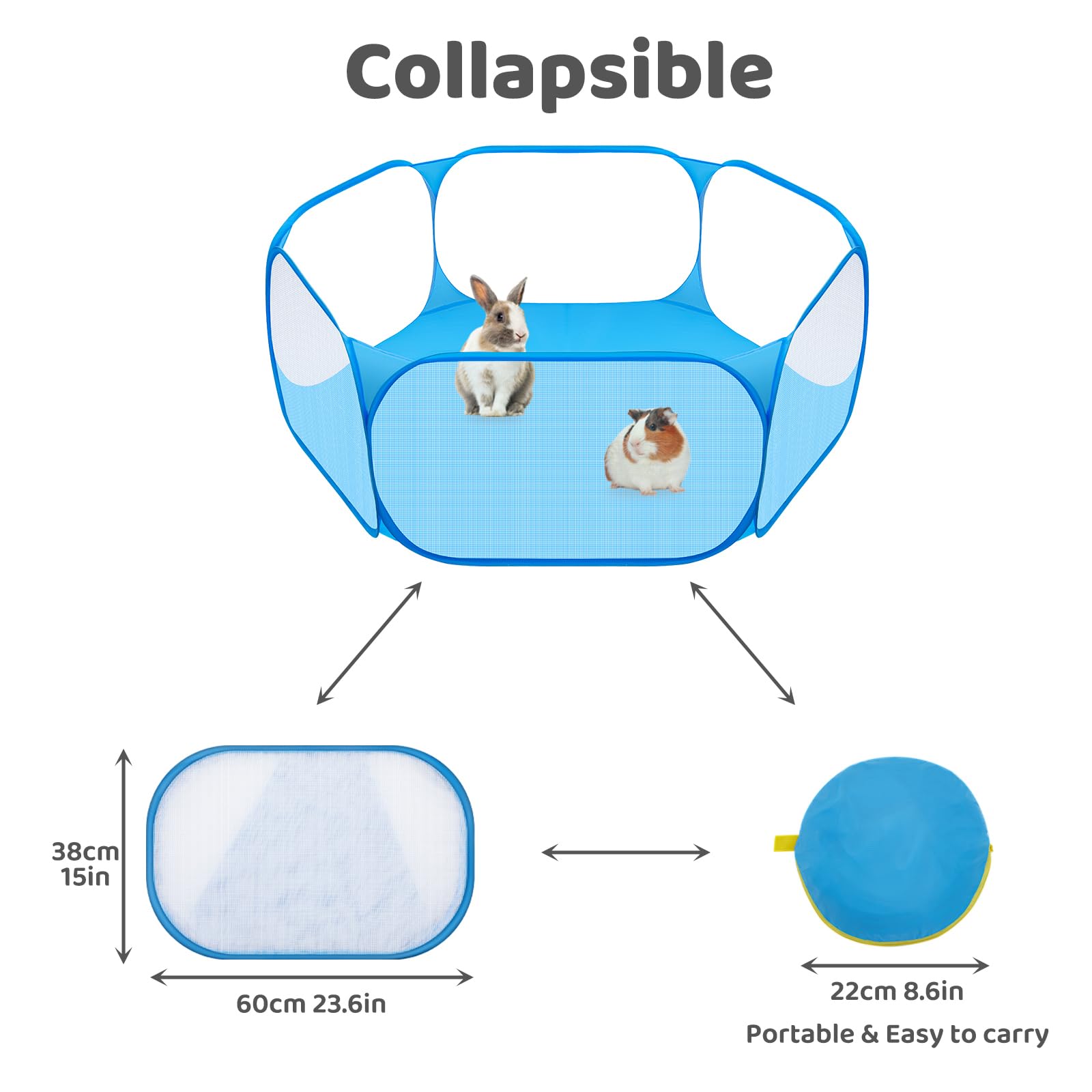 Amakunft cercado plegable para interiores, malla transpirable garantiza buena ventilación.