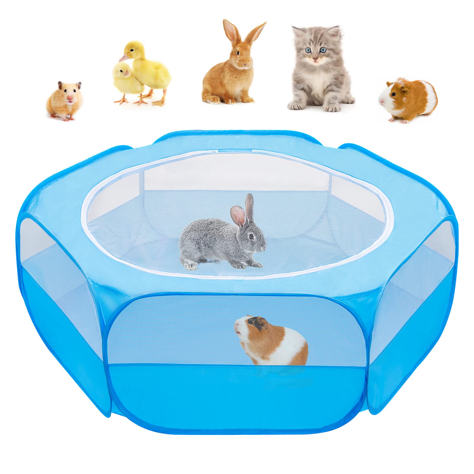 Amakunft Playpen con malla y cobertura para juego seguro.
