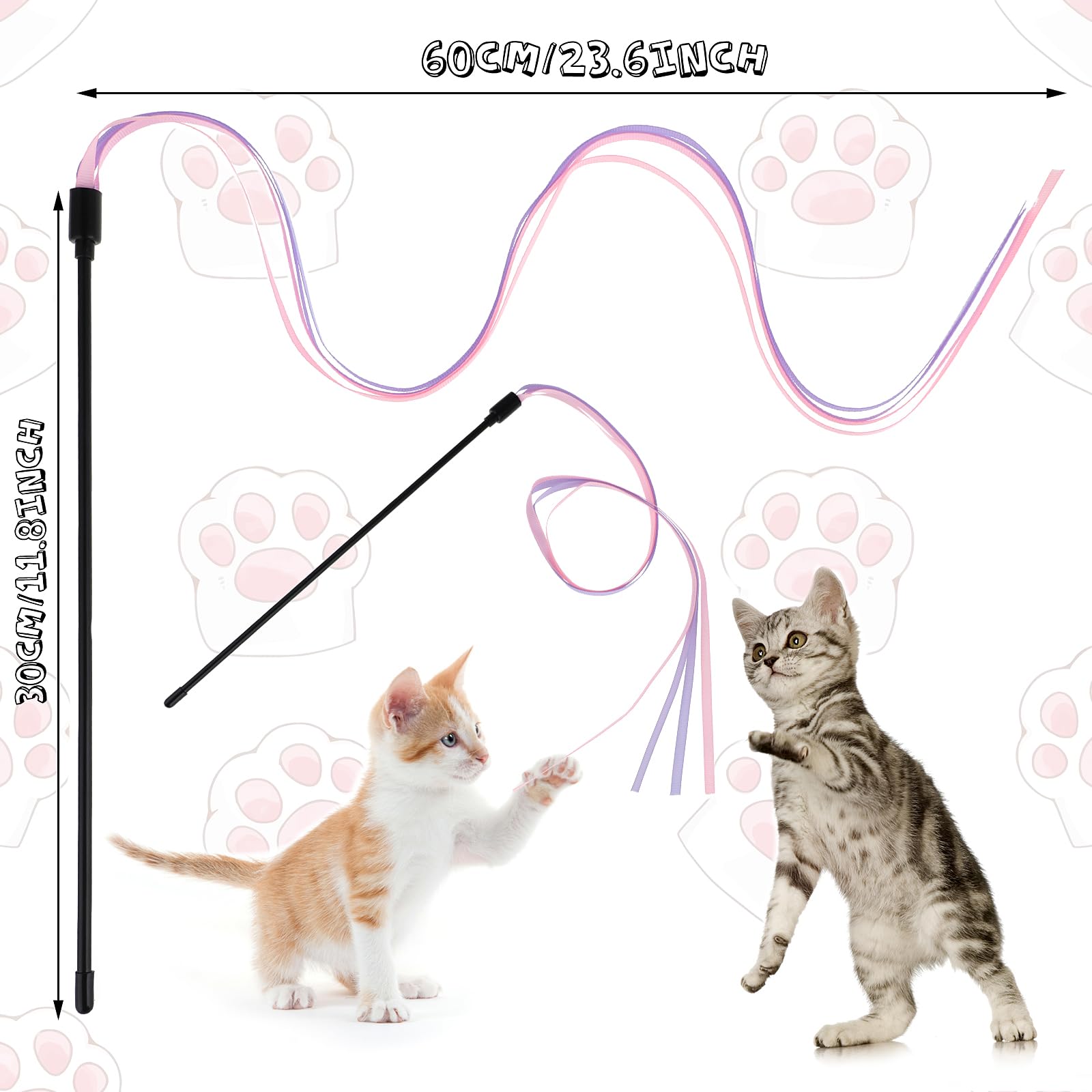 Amaxiu cinta azul-blanco para gatos, ideal para jugar y explorar
