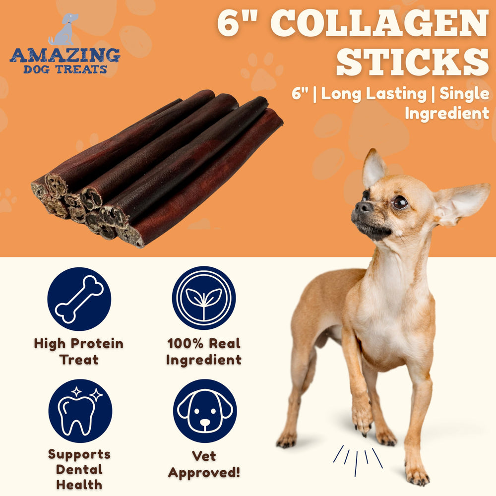 Amazing Dog Treats barra colágeno, imagen de empaque, opción natural para perros.