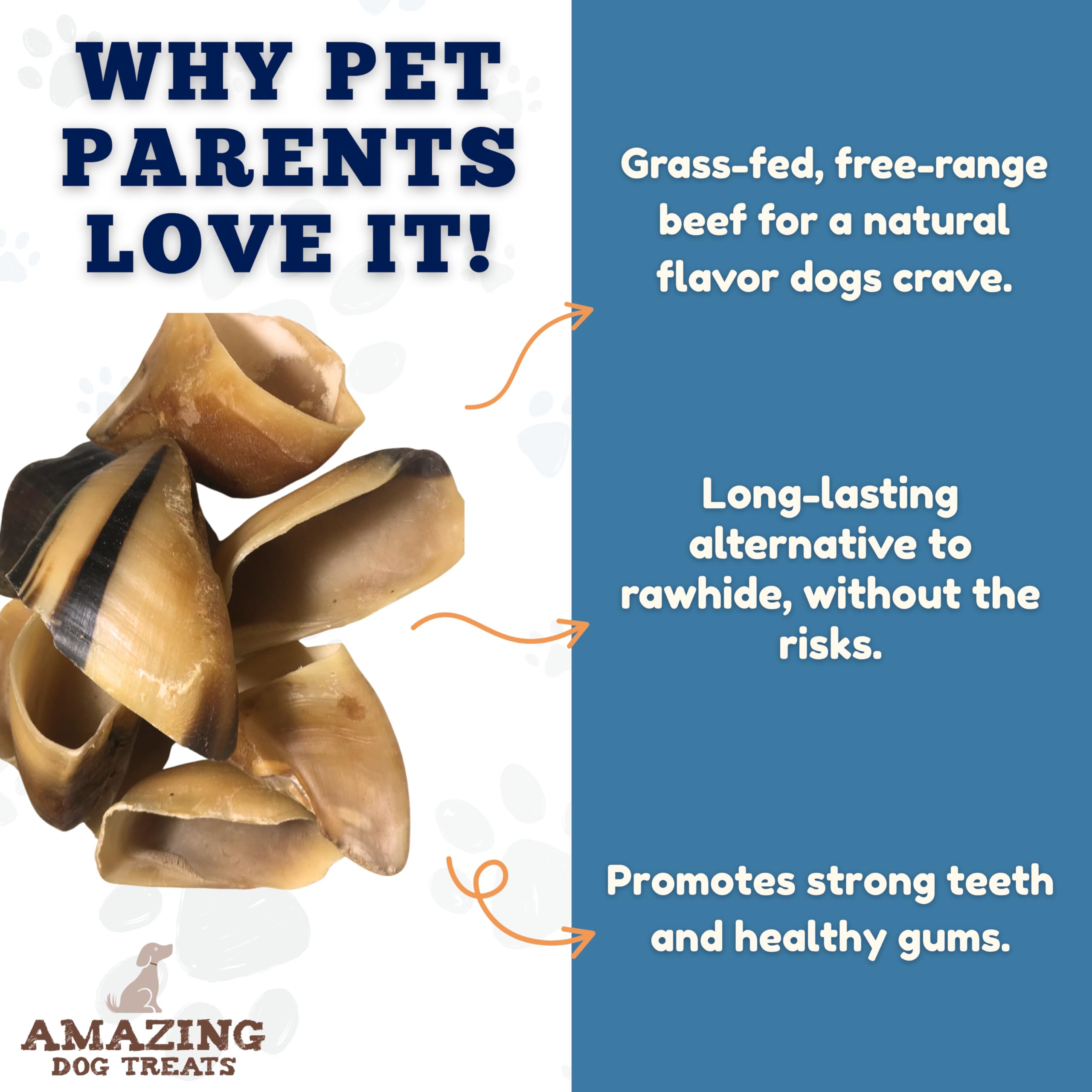 Amazing Dog Treats cascos de vaca, mejora higiene dental al masticar