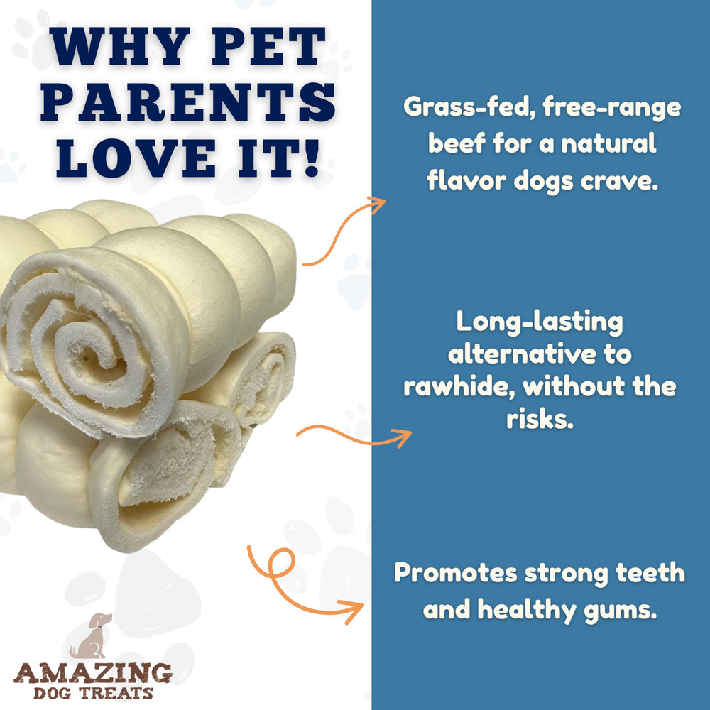 Amazing Dog Treats rollos cachete de res para limpieza bucal