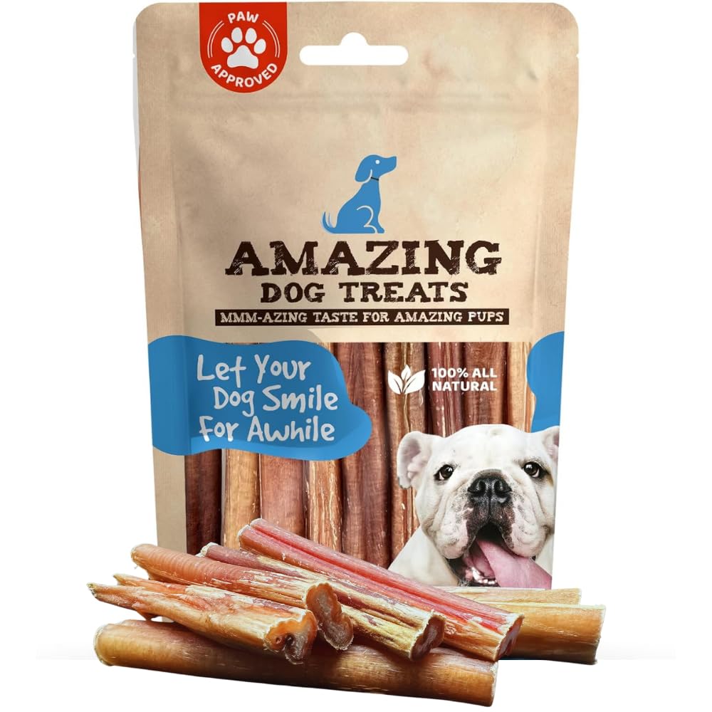 Amazing Dog Treats: palitos bully 4-6 pulgadas para masticación prolongada.