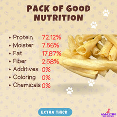Amazing Dog Treats palitos de colágeno de res 6 pulgadas, duraderos para perros grandes.