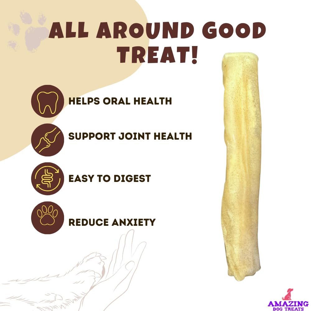 Amazing Dog Treats palitos de colágeno de res 6 pulgadas, en paquete visible para masticación.