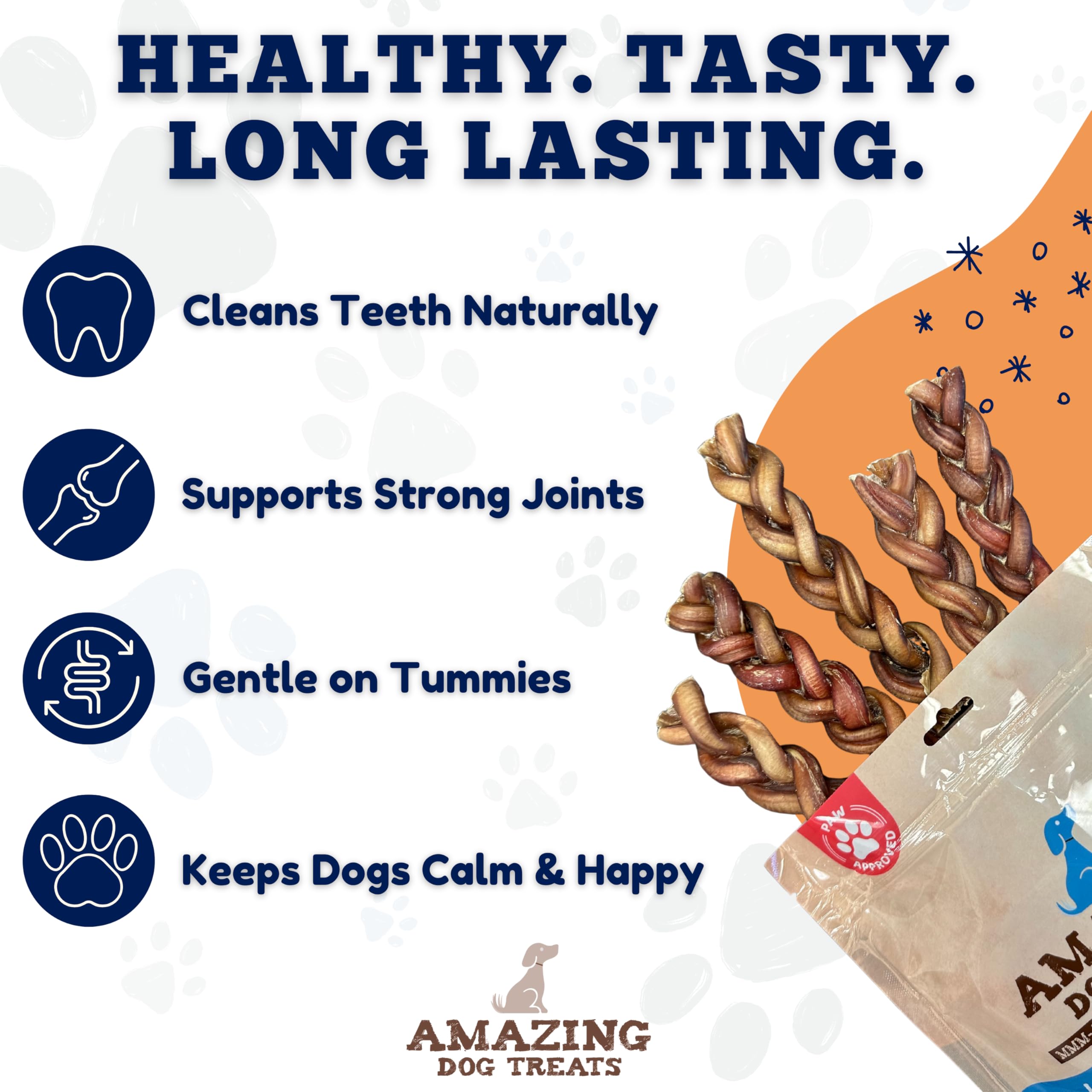 Amazing Dog Treats res alimentada con pasto sin quimicos, textura natural.