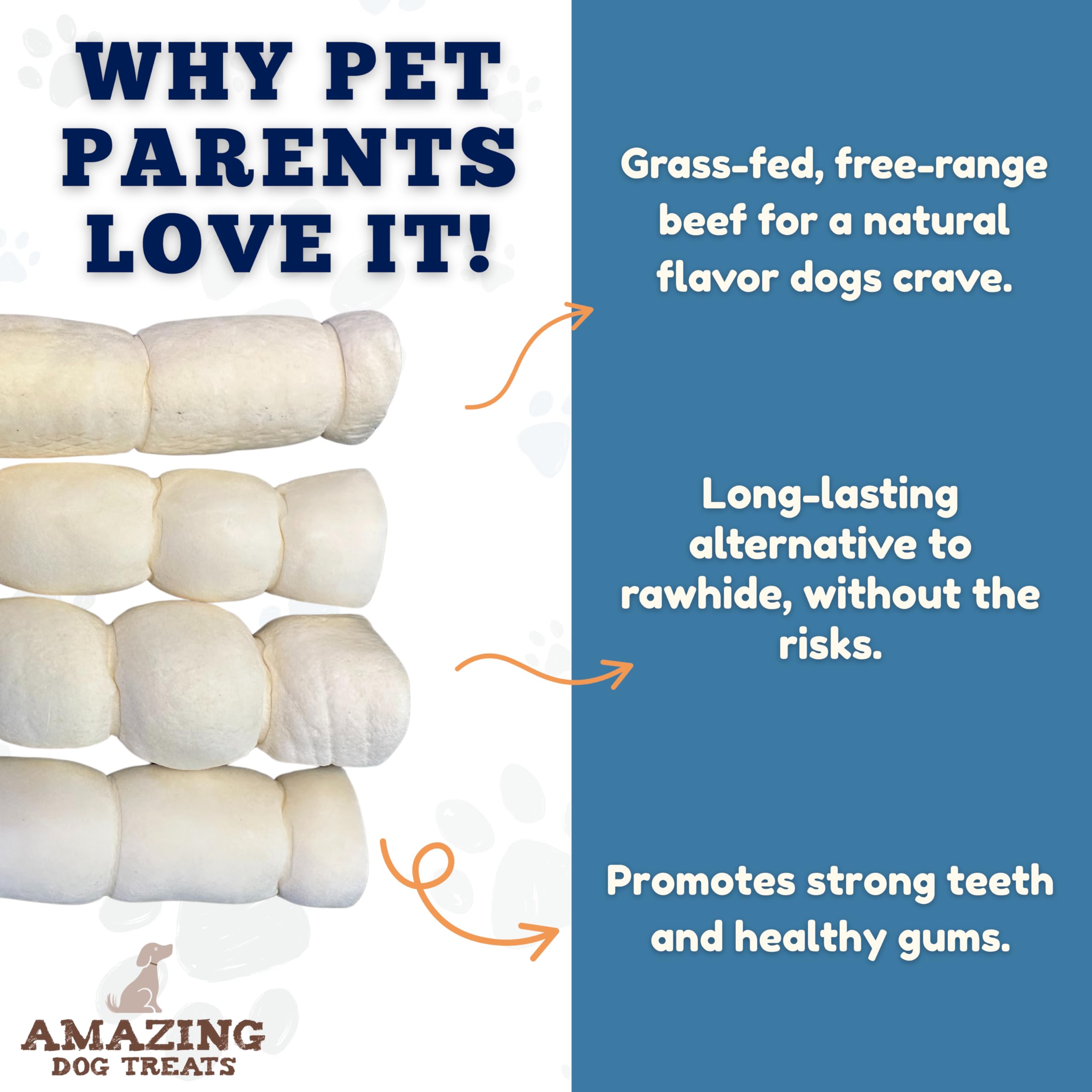 Amazing Dog Treats rollos de res, proteína natural para una experiencia de saboreo
