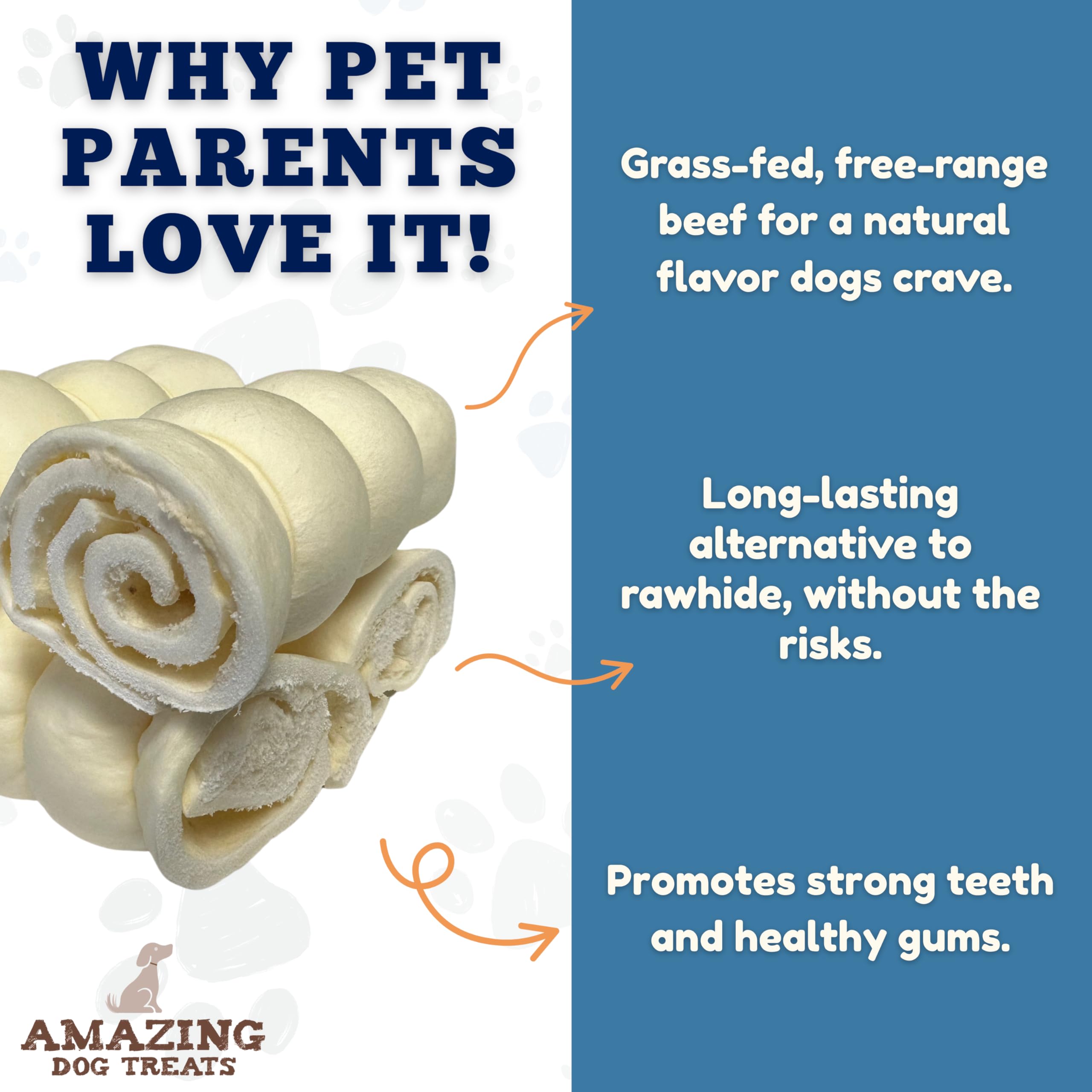 Amazing Dog Treats textura dura favorece la masticación y limpieza dental.
