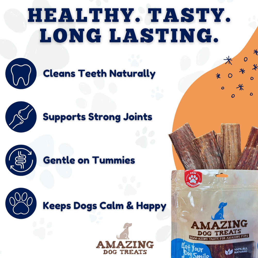 Amazing Dog Treats textura natural y color ámbar para masticar con placer.