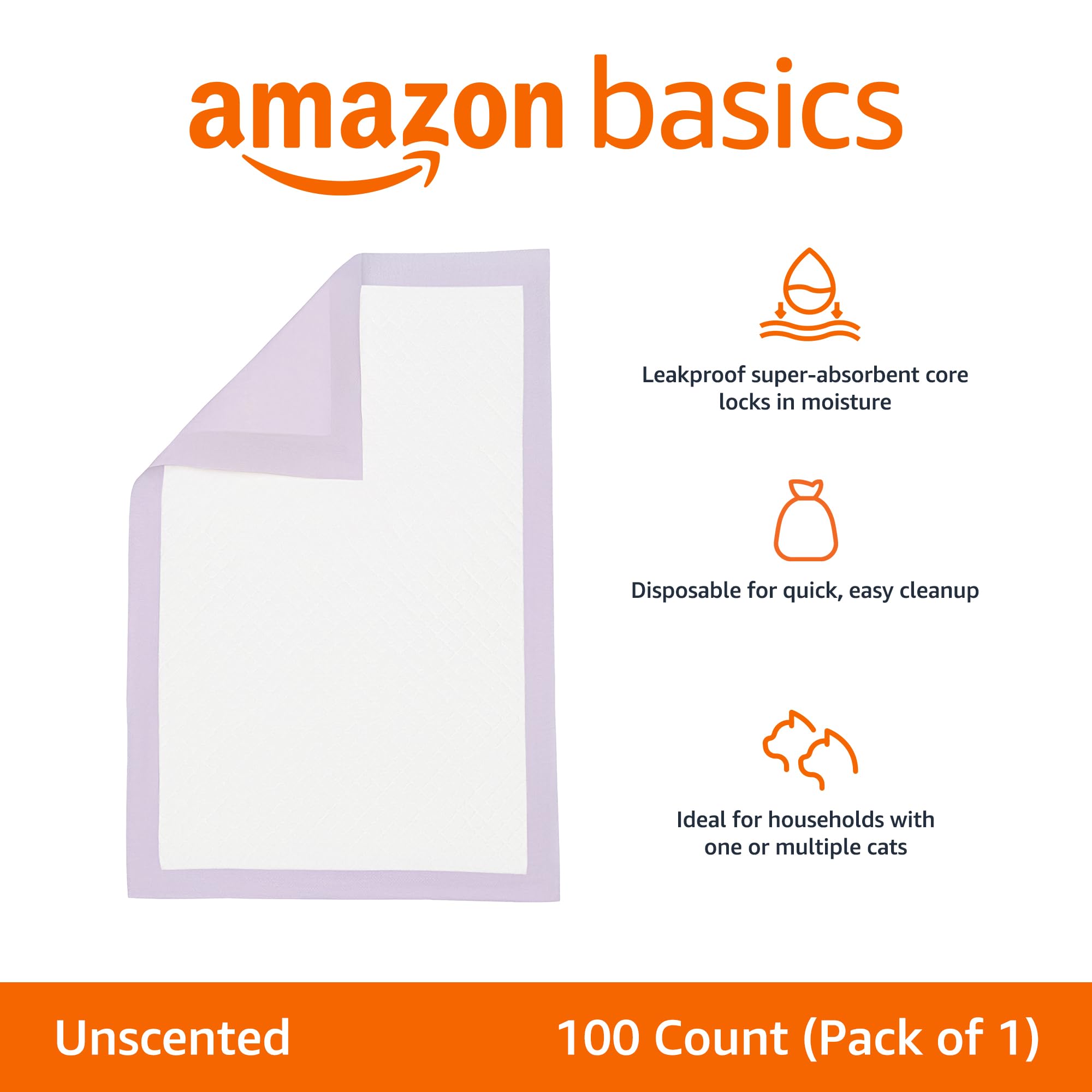 Almohadillas para arenero Amazon Basics: control de olor sin perfume.