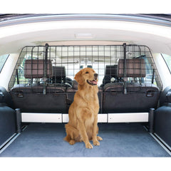 Barrera Amazon Basics con paneles laterales para un ajuste seguro en el coche.